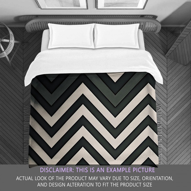 Checkered Comforter, Queen Comforter, Black/White Chevron