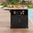 Outdoor Cabinet with Folding & Expandable Work Surfaces, Ample Storage Space, and Lockable Wheels