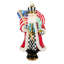 Santa with Flag Glass Ornament