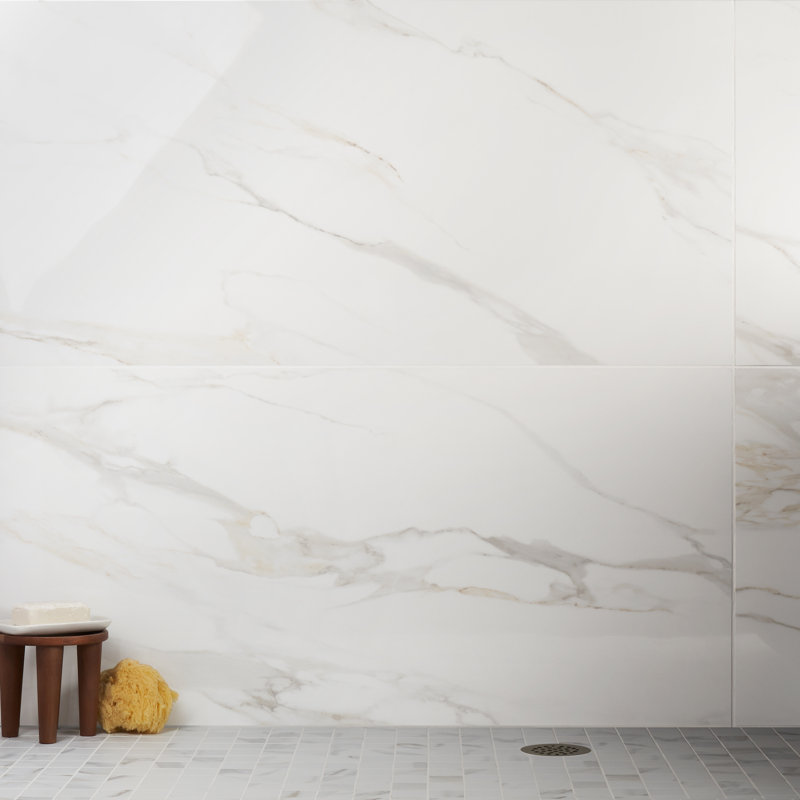 24'' W x 48'' L Porcelain Singular Tile, Aurora Gold