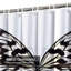 Magnifique rideau de douche papillon noir, blanc et vert avec 12 crochets-713146015