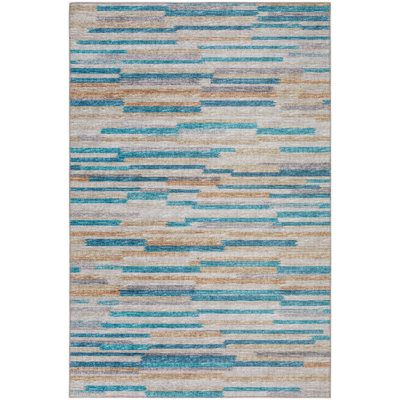 Chenille Washable Abstract Indoor / Outdoor Rug