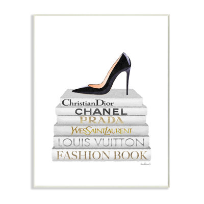 «Fashion Designer Shoes Bookstack White Gold», impression