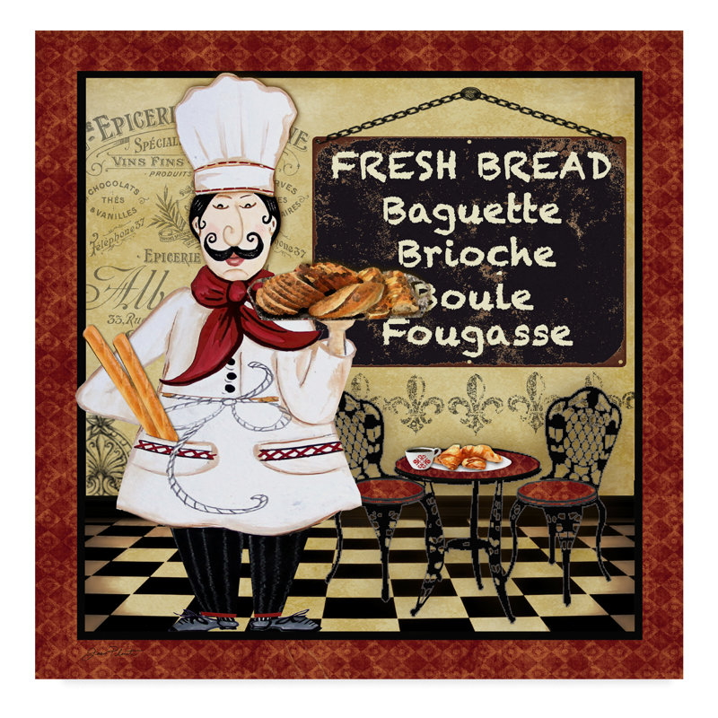 Modern Framed Bistro Chef Canvas Art in 24" x 24"