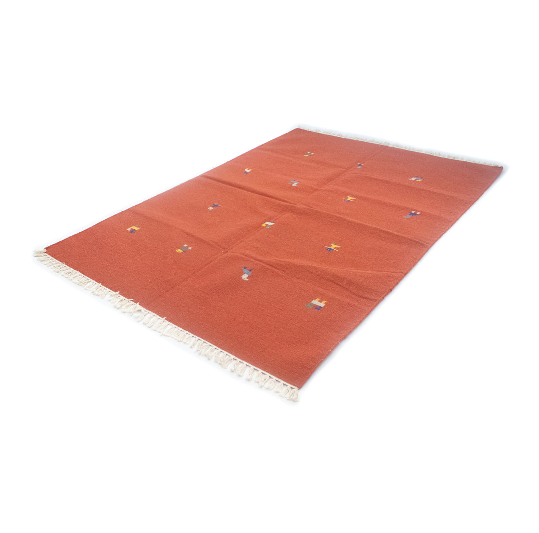 Handmade Kilim Wool Red Indoor/Outdoor Rug