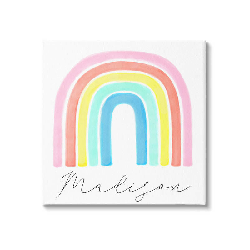 Art mural personnalisé pastel arc-en-ciel doux cmw-039, H 17 po x l 17 po, Toile tendue, Oui