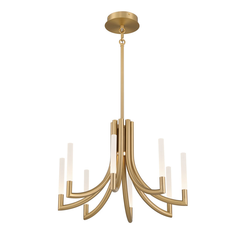 Lustre givré 8 po Olette, Doré