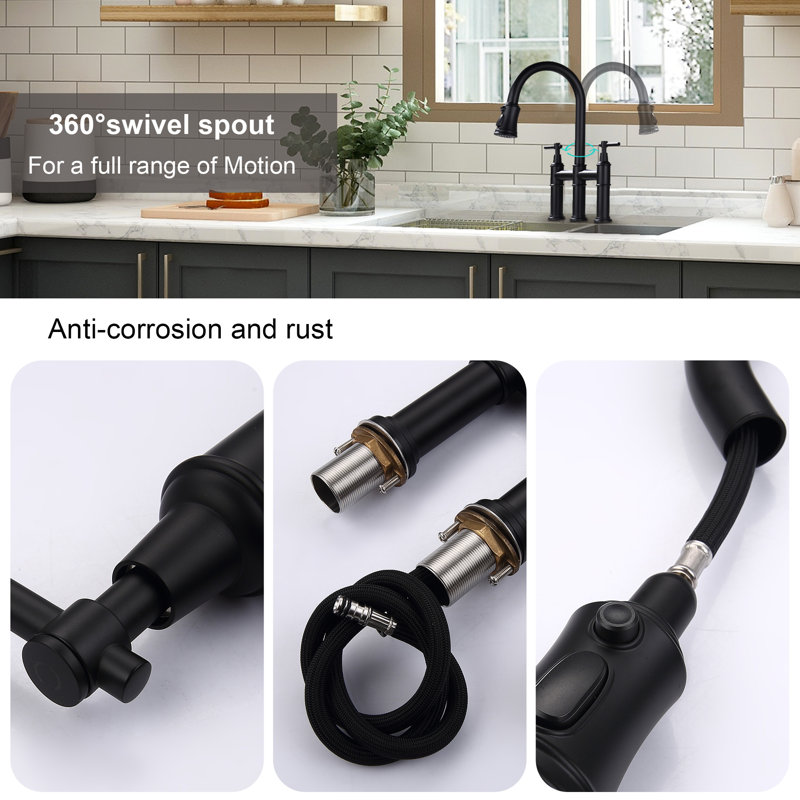 Interbath Pull Down Kitchen Faucet, Matte Black