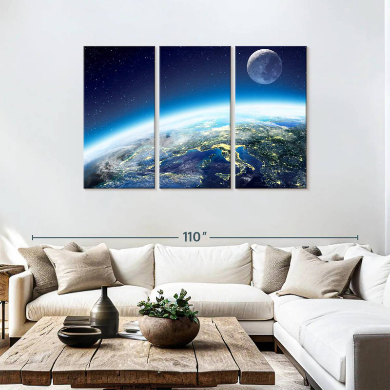 Oberle City Lights From Space, 48" H x 74" W