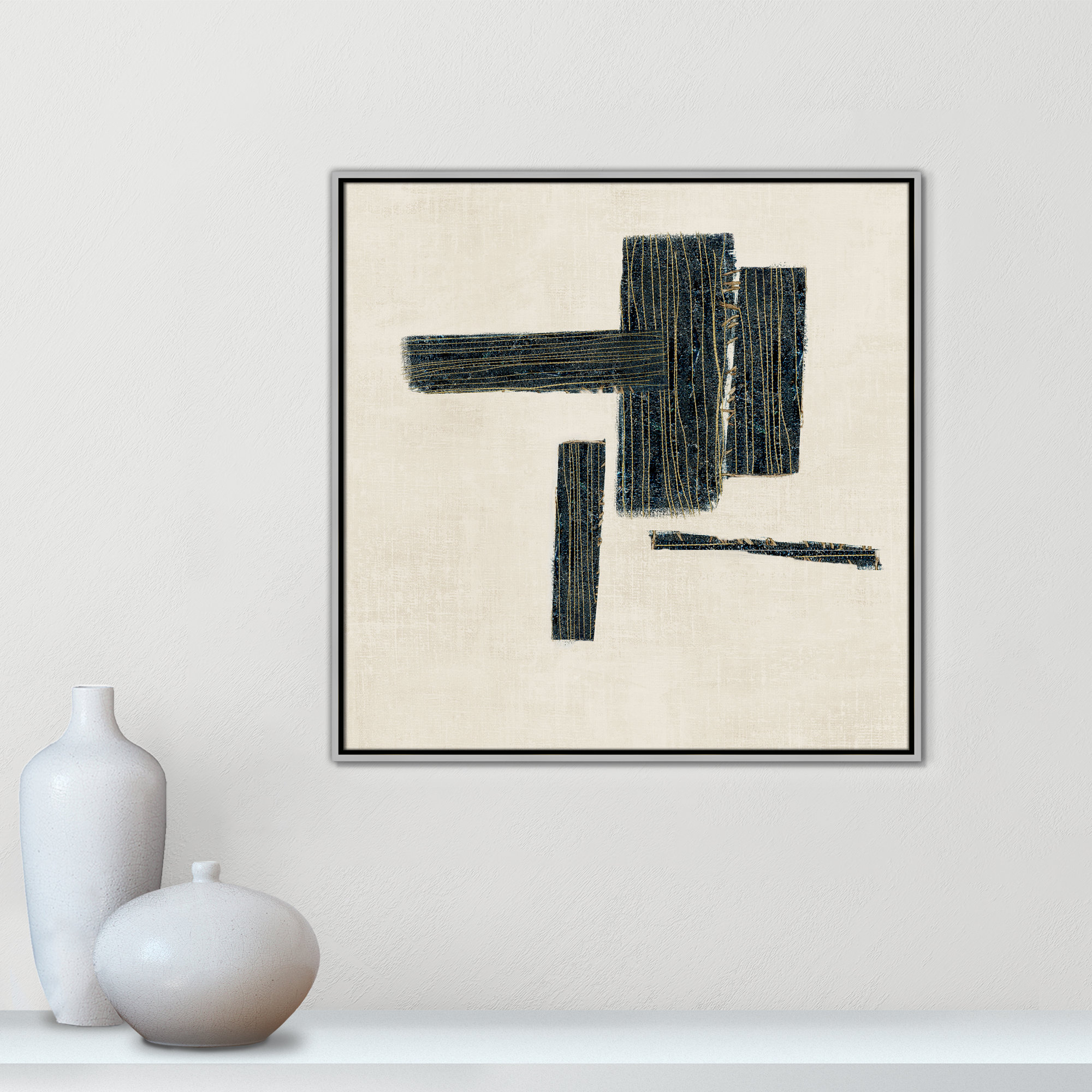 Stiched II Print by , 31.5" H x 31.5" W, Silver