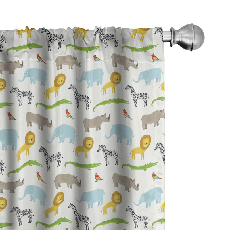Lion Semi-Sheer Rod Pocket Curtain Panels, 28" x 95"