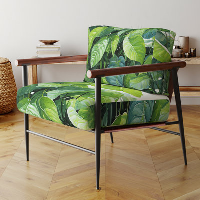 Chaise avec accoudoirs rembourrés et vert, Urban Leaves Forest Greenery