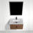 Leonia 30" Wall-Mounted Bathroom Vanity with Ceramic Sink – Floating Vanity Cabinet with Soft-Close Doors, Space-Saving Storage Solution for Contemporary Bathrooms - Brown Walnut-1033615980