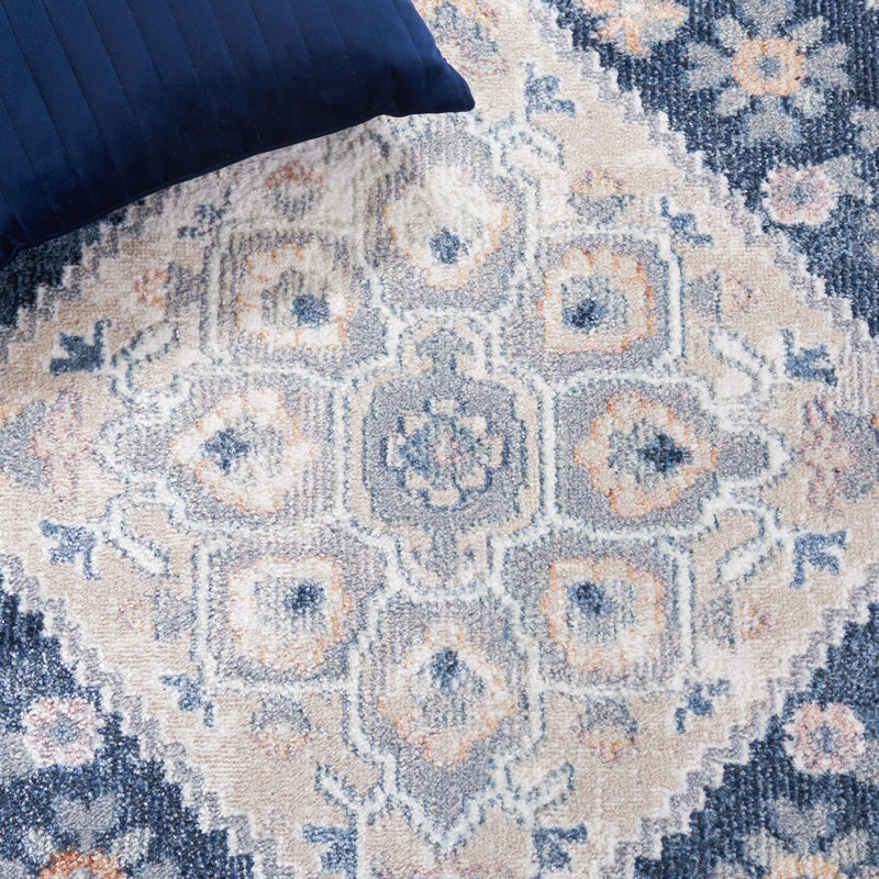 Tapis gris / bleu marine Hulse 220, Rectangle 4 pi x 6 pi