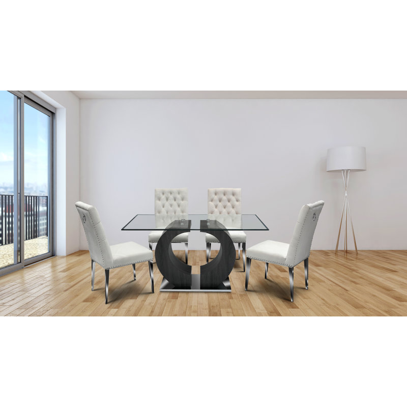 Ensemble de salle à manger 5 pièces, Blanc