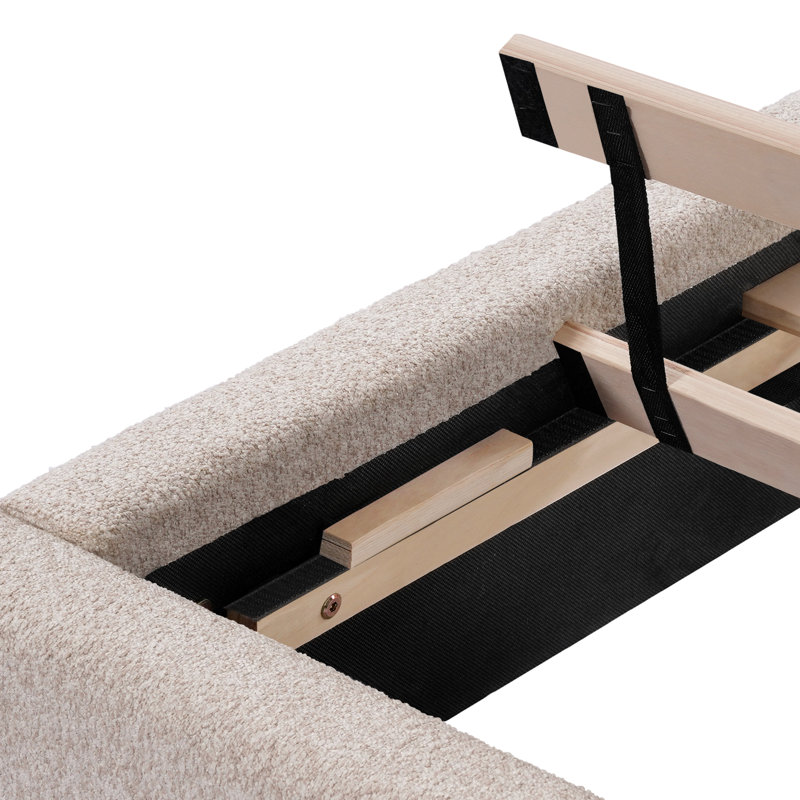 Lit plateforme Birch Boucle, Beige Boucle, Queen