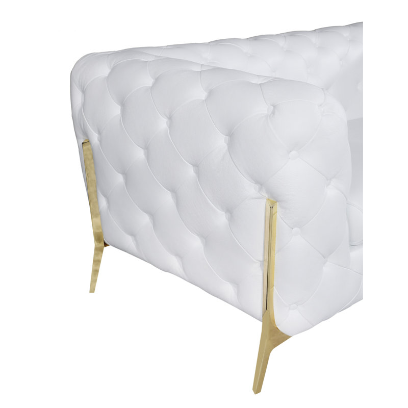 Fauteuil en cuir italien 100% Global Global, Blanc