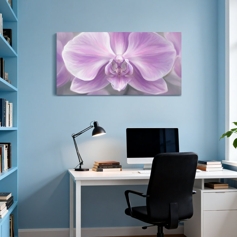 Plantes et fleurs, fleur d'orchidée mauve, gros plan, H 24 po x l 48 po