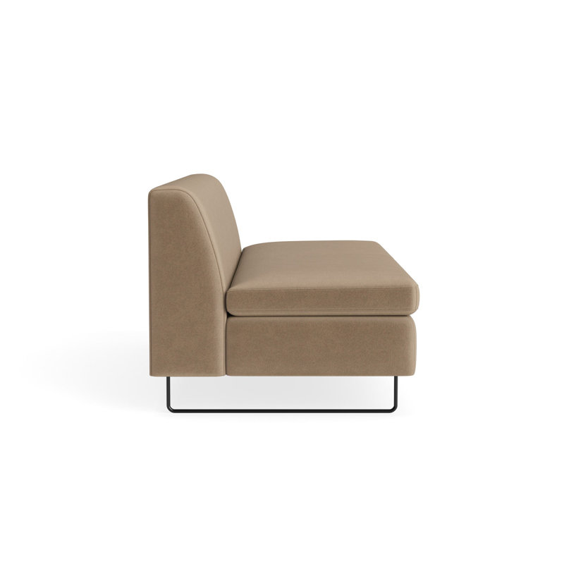 MTO - Clyde 67" Sofa w/ Black Legs, Otter Velvet