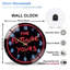 Horloge murale néon, horloge murale en verre 12 po