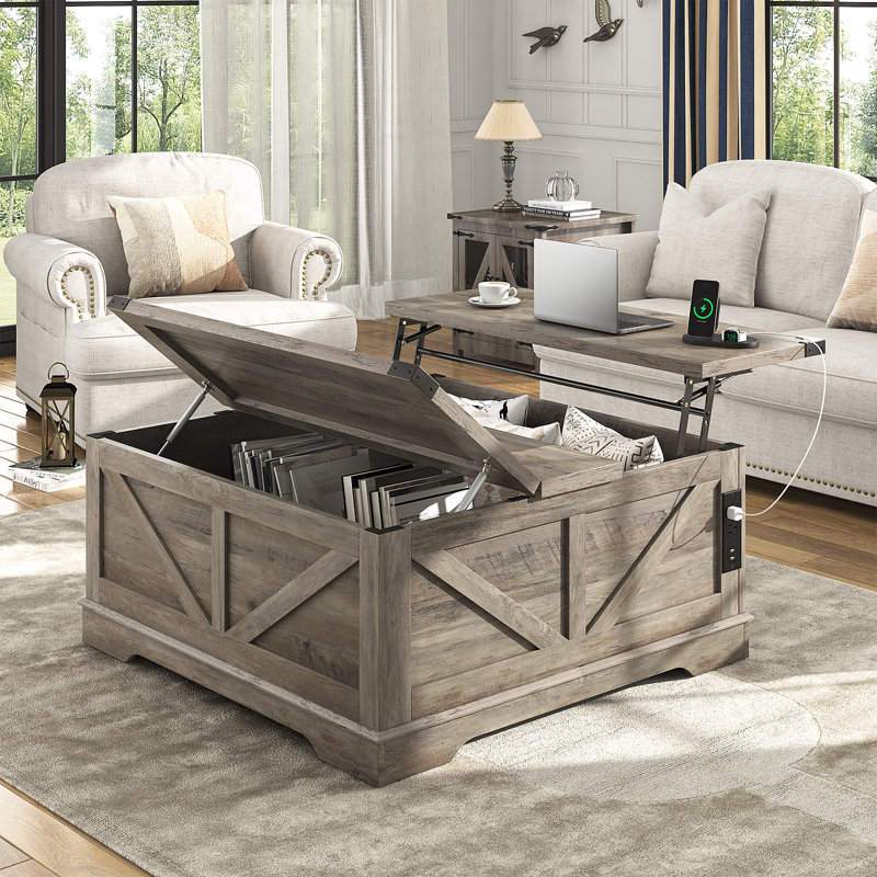 Vardell 40" Coffee Table, Gray, Gray