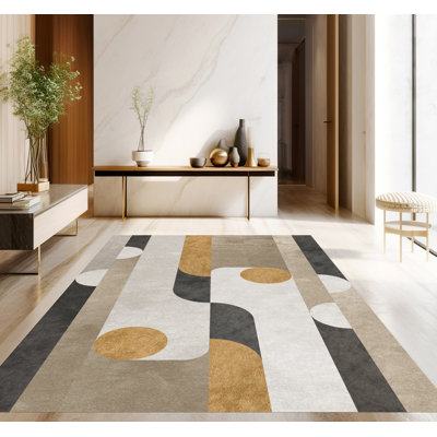 Apalachin Vinyl Machine Printed Area Rug