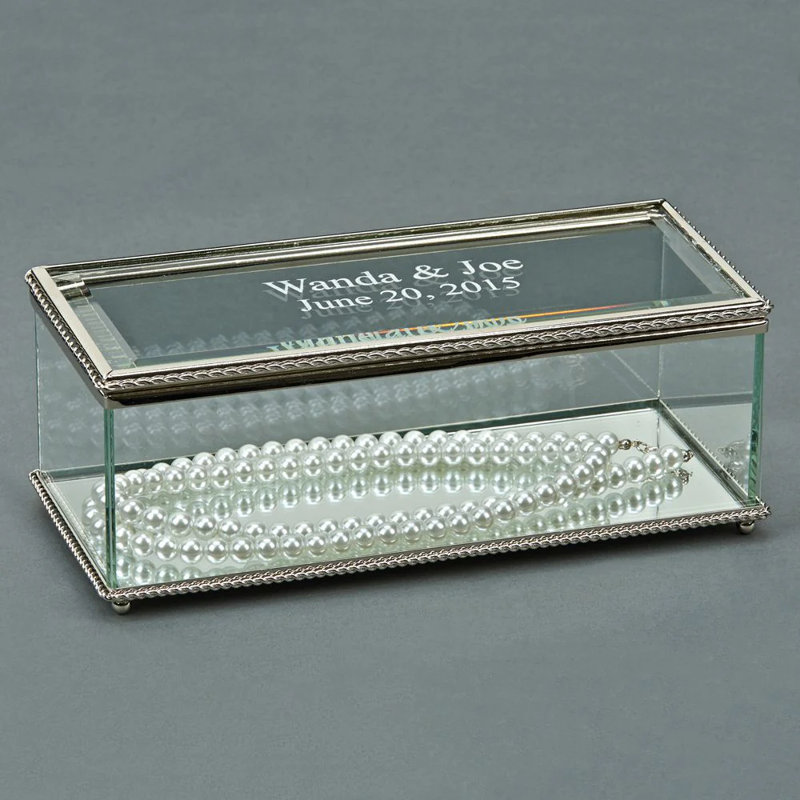Boîte à bijoux à charnière rectangulaire