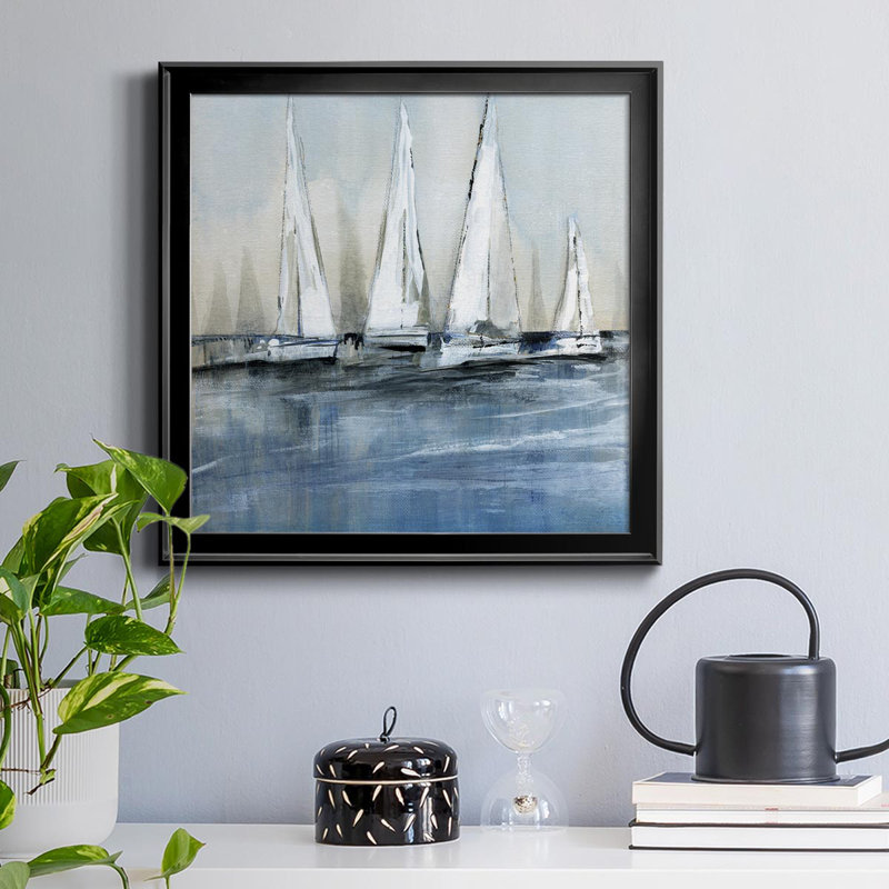 «Waiting for the Sun» - Peinture sur toile encadrée, H 34,5 po x l 34,5 po x P 1,5 po, Noir