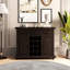 Armoire de rangement 3 portes 2 tiroirs de style rétro avec support à vin à 12 grilles, pour le salon, la cuisine, la salle à manger