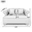 Chaise longue capitonnée deux places