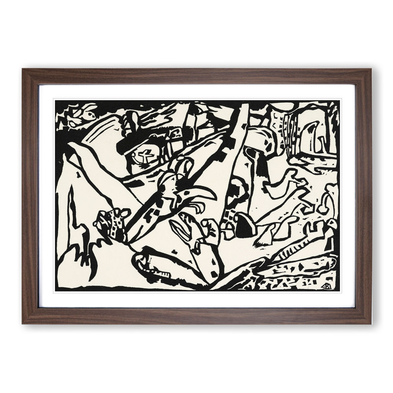 Composition Vol.2 by Wassily Kandinsky - Picture Frame Painting, Walnut Framed, 27cm H x 36cm W x 2cm D