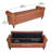 Button-Tufted Storage Ottoman Bench Rolled Arm PU Leather Wood Legs-822022263