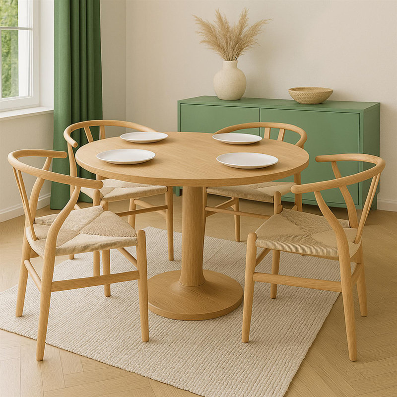 Nicholas Winter Scandi Danish Style Solid Wood Dining Chairs, 4, Brown/Natural