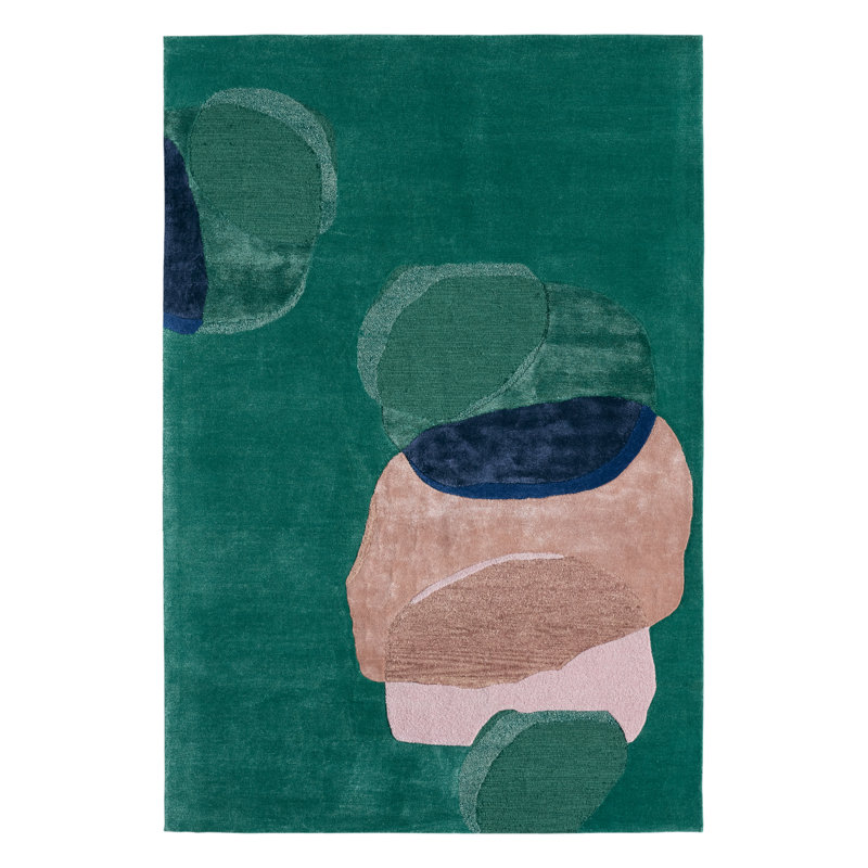 Jaipur Living Divya LYD03 Tufted Abstract Green Area Rug (9'X12'), Rectangle 6' x 9'