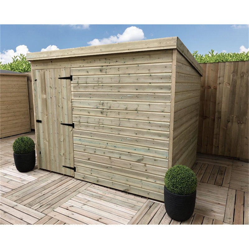 Kampen 7 ft. W x 4 ft. D Solid Wood Garden Shed