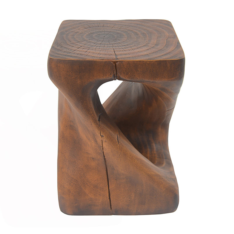 Twist Shape Side Table, Antique Brown