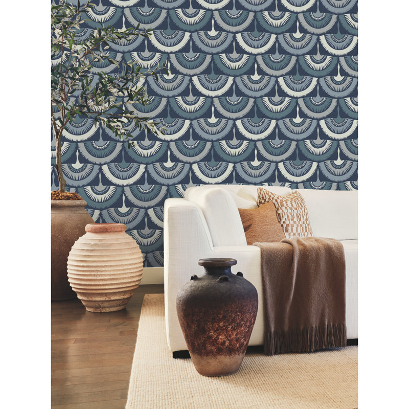 Abstract Double Roll, Blue