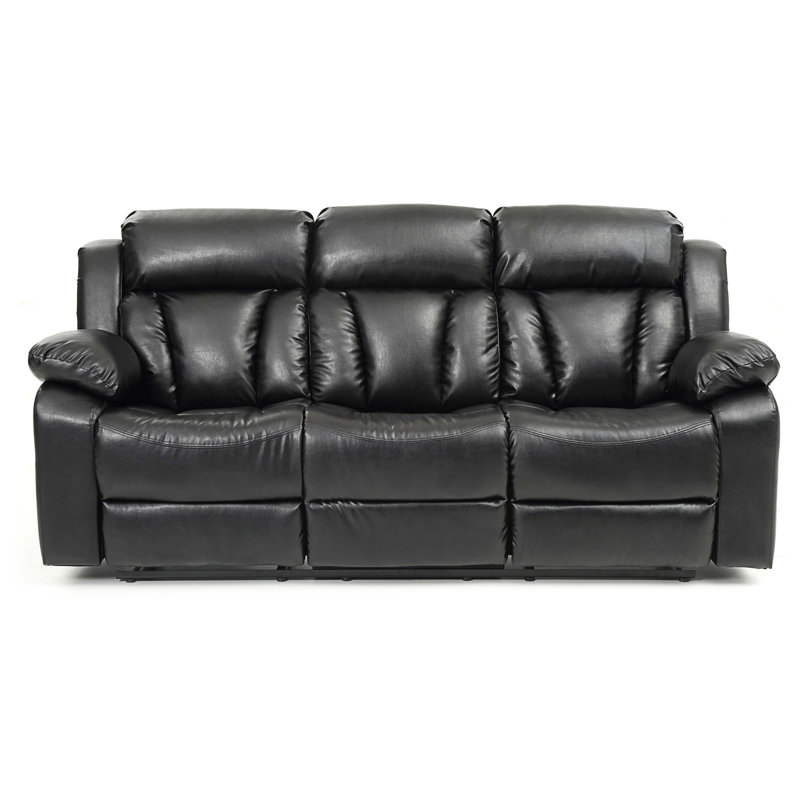 Fauteuil inclinable en cuir Kamarr, Similicuir noir