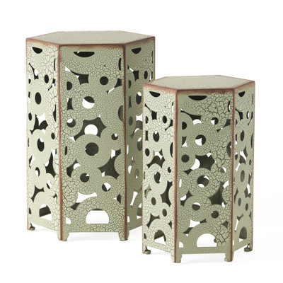 Accent Tables In Antique , Iron Made, No Assembly Needed, Intricate, 13.85"D X 12.4"W 22.23"H, 9.93 Lb, 2 Iron, Required, Intricate Decoration,