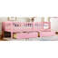 Lit plateforme simple TG avec garde-corps pleine longueur, lit plateforme pour enfants avec tiroirs de rangement, tête de lit enfantine et mignonne, rose-129507421