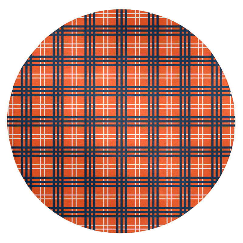 Plaid Indoor Rug, Round 5'