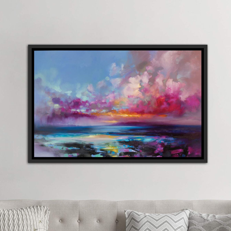 « arran lueur » par scott naismith, reproduction d’art, H 40 po x l 60 po x P 1,5 po, Toile avec cadre noir patiné