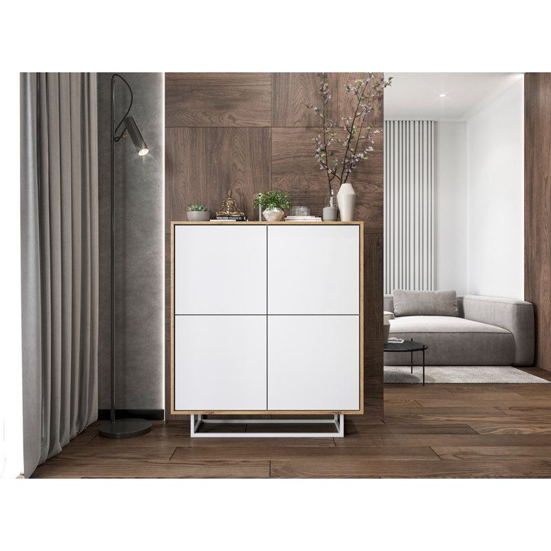 Creeve 113cm Sideboard, Oak Wotan/White Mat