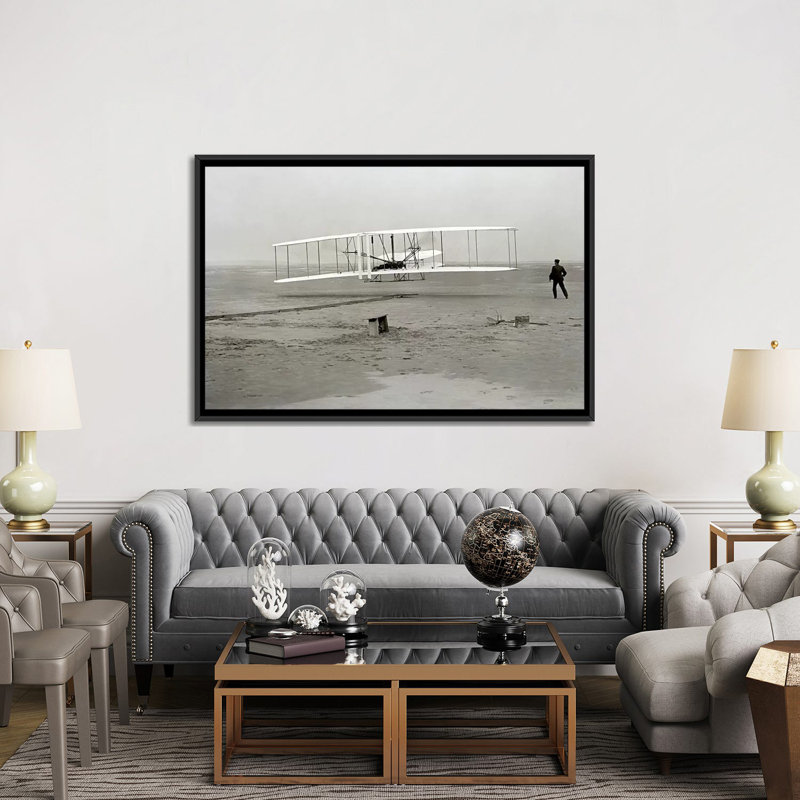 "The Wright Brothers - First Flight" par Kitty Hawk, reproduction de photo sur toile, H 18 po x l 26 po x P 1,5 po
