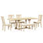 Table de salle à manger extensible avec tréteaux 6 pièces Traditional-1086942531-1086942528
