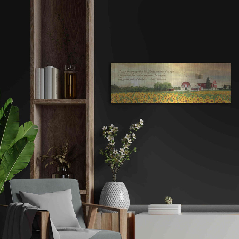 «I Thank Thee» par Lori Deiter, art mural en métal, H 12 po x l 36 po