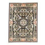 High-Quality Hand-Knotted Black Area Rug