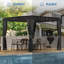 Pergola en métal galvanisé de 10 pi x 10 pi, pavillon de jardin à toit rigide, pavillon de cour à l'épreuve des intempéries, abri extérieur résistant aux intempéries pour patio, terrasse et cour arrière-124083294