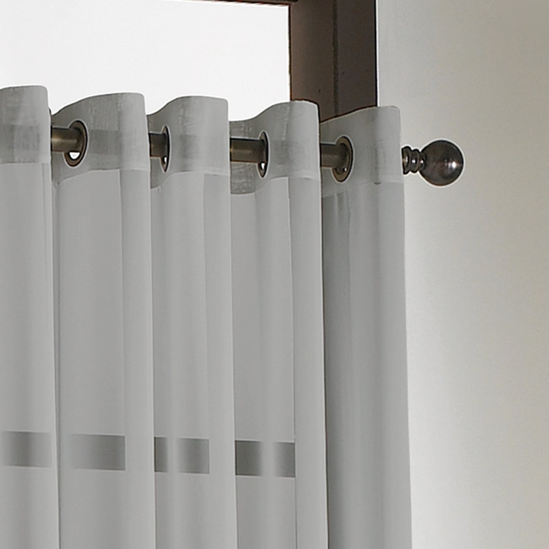 Curtainworks Mannino Solid Sheer Grommet Single Curtain Panel, 59" W x 84" L, Silver