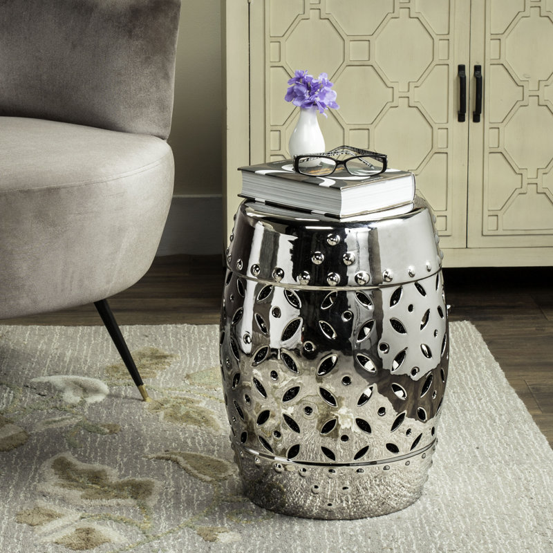 Tabouret de jardin Ameley, argent